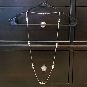 Elegant Silver Pearl Necklace